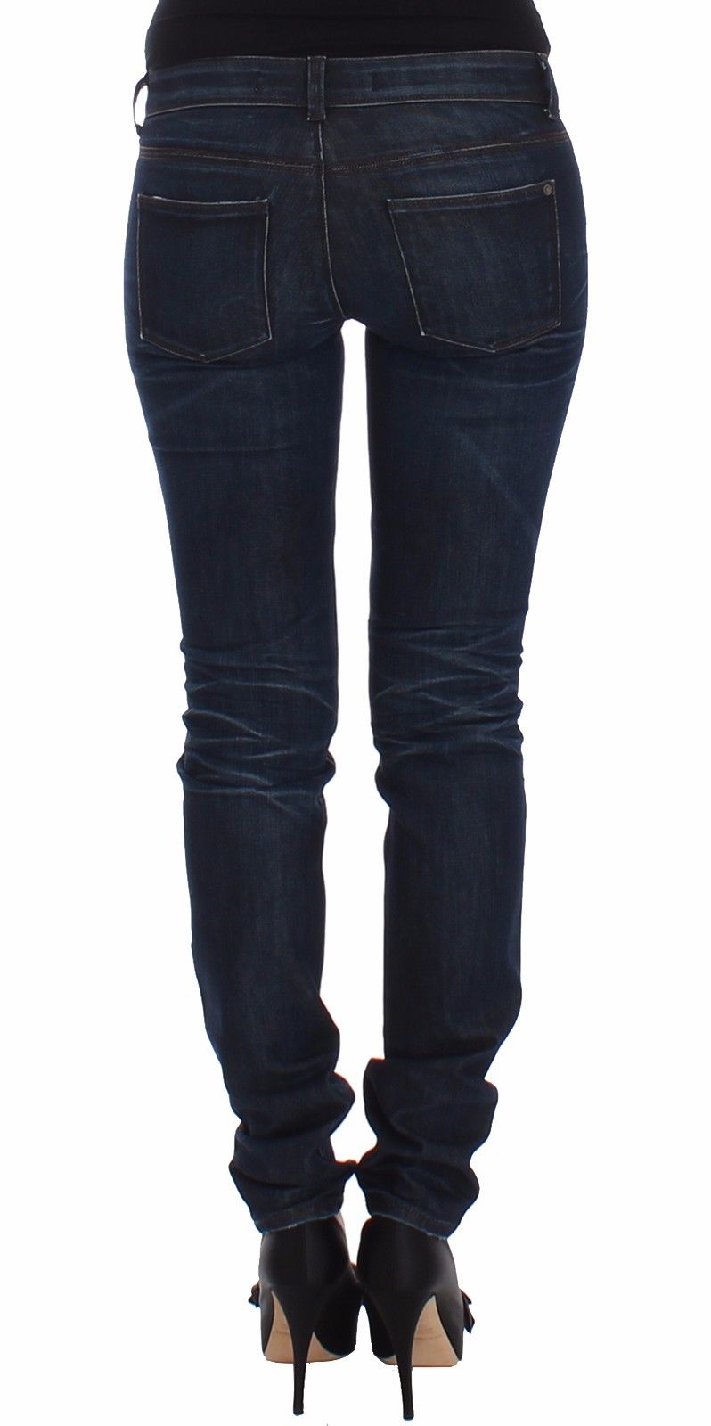 Blue Slim Jeans Denim Pants Skinny Leg Stretch