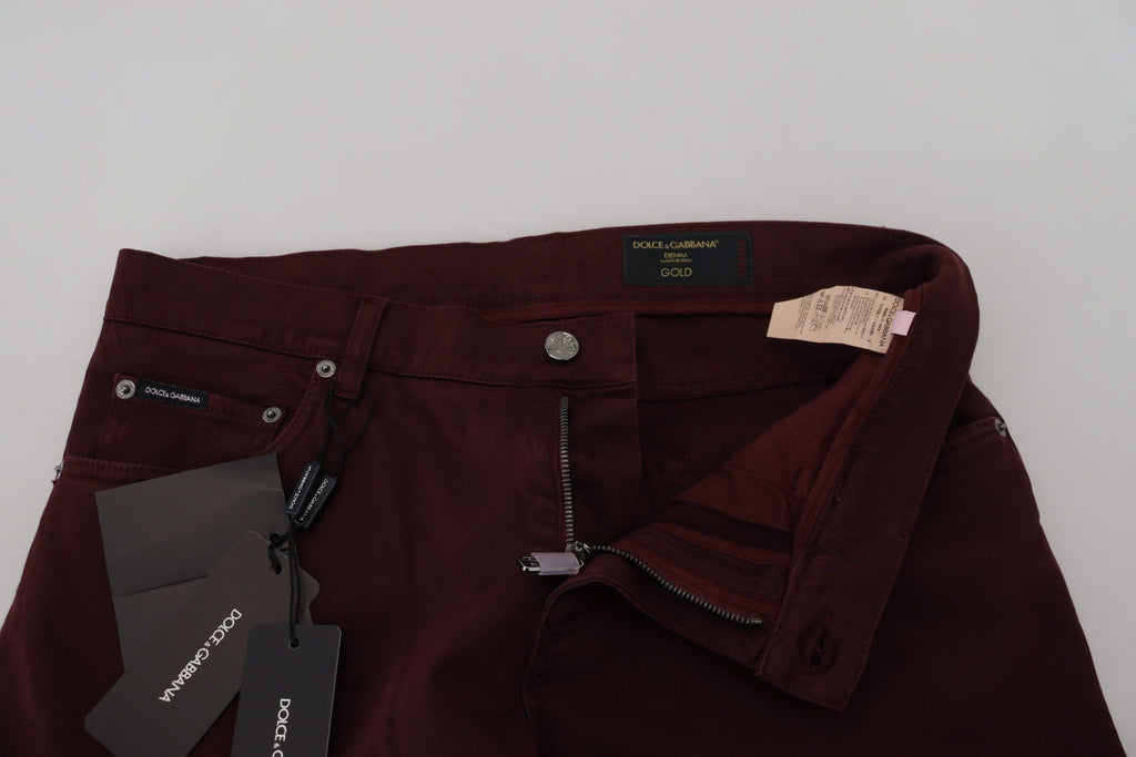 Bordeaux Cotton Stretch GOLD Denim Jeans