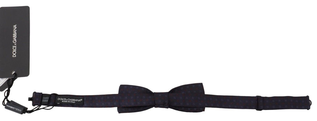 Blue Pattern Silk Adjustable Neck Papillon Bow Tie