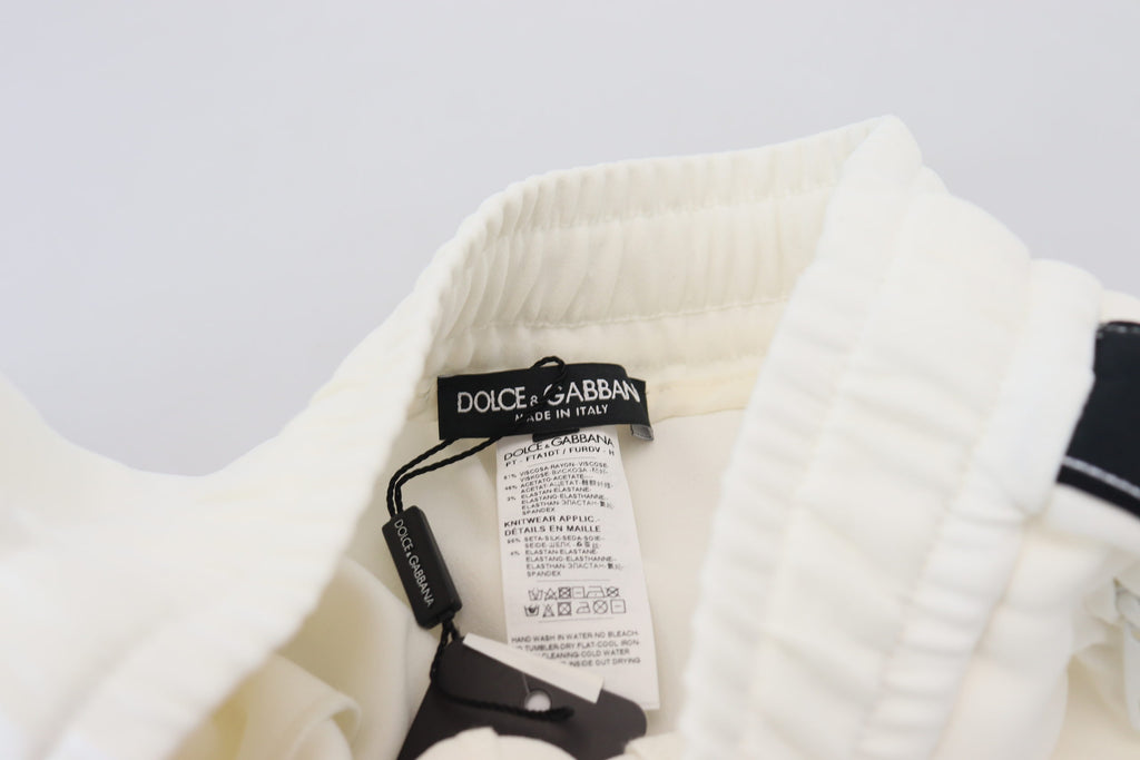 White DG Logo Sweatpants Pants