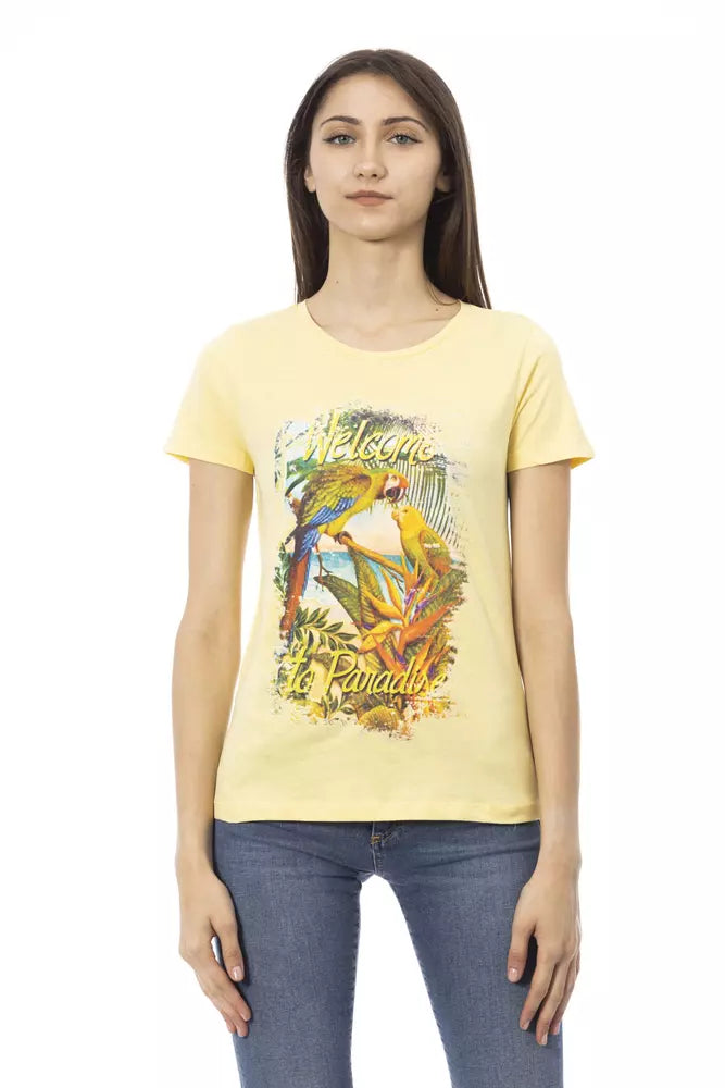 "Yellow Cotton Women T-Shirt"