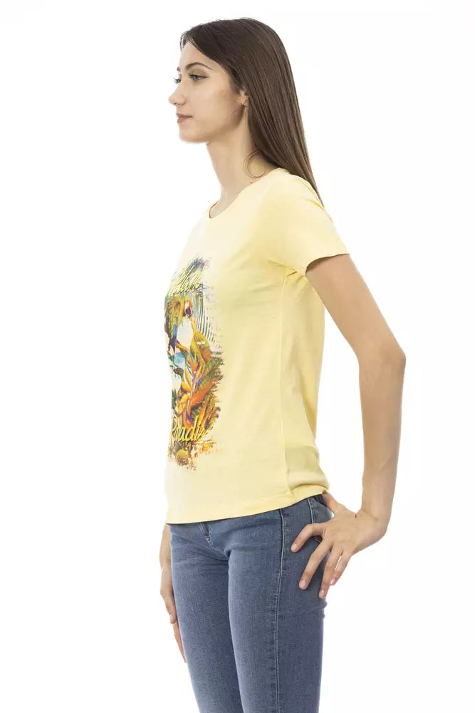 "Yellow Cotton Women T-Shirt"