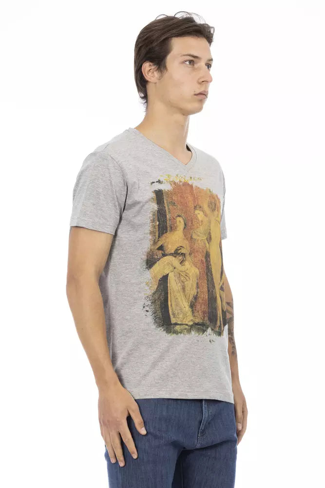 Gray Cotton Men's T-Shirt
