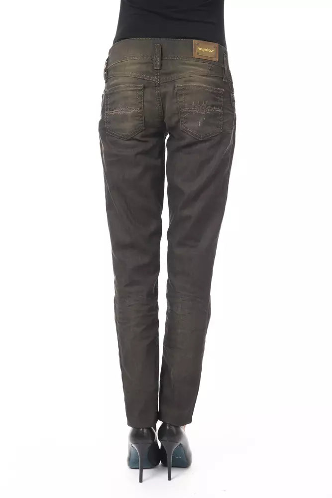 Black Cotton Women's Regular Jeans