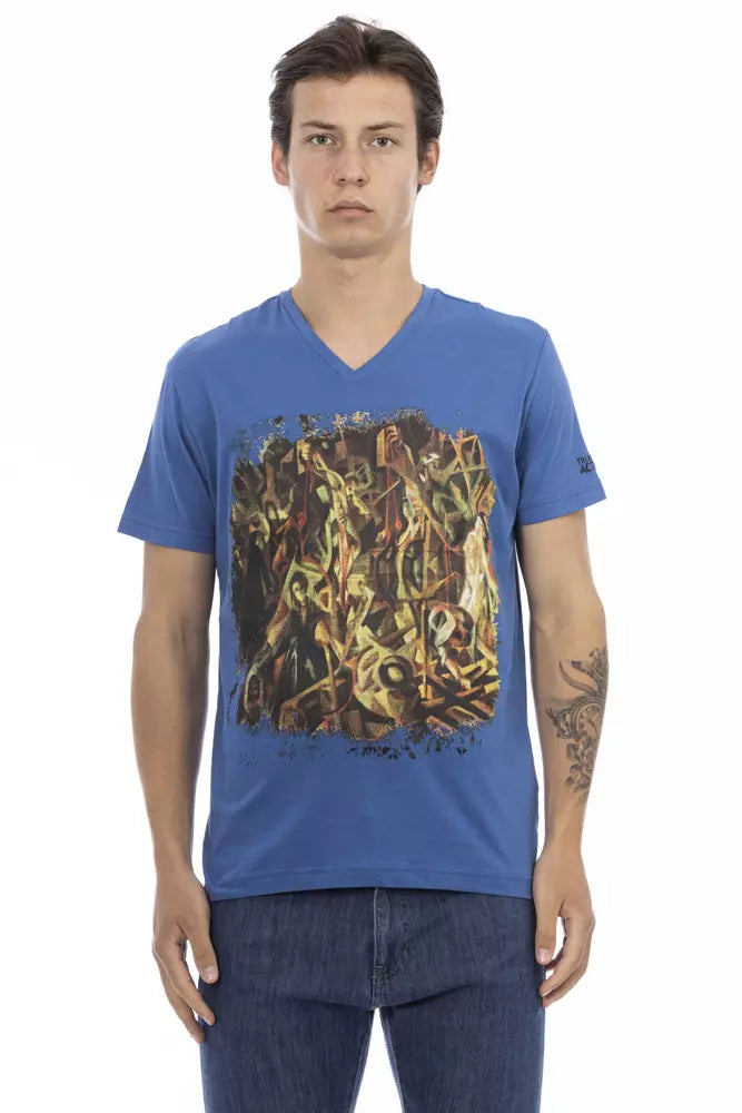 Blue Cotton Men's T-Shirt