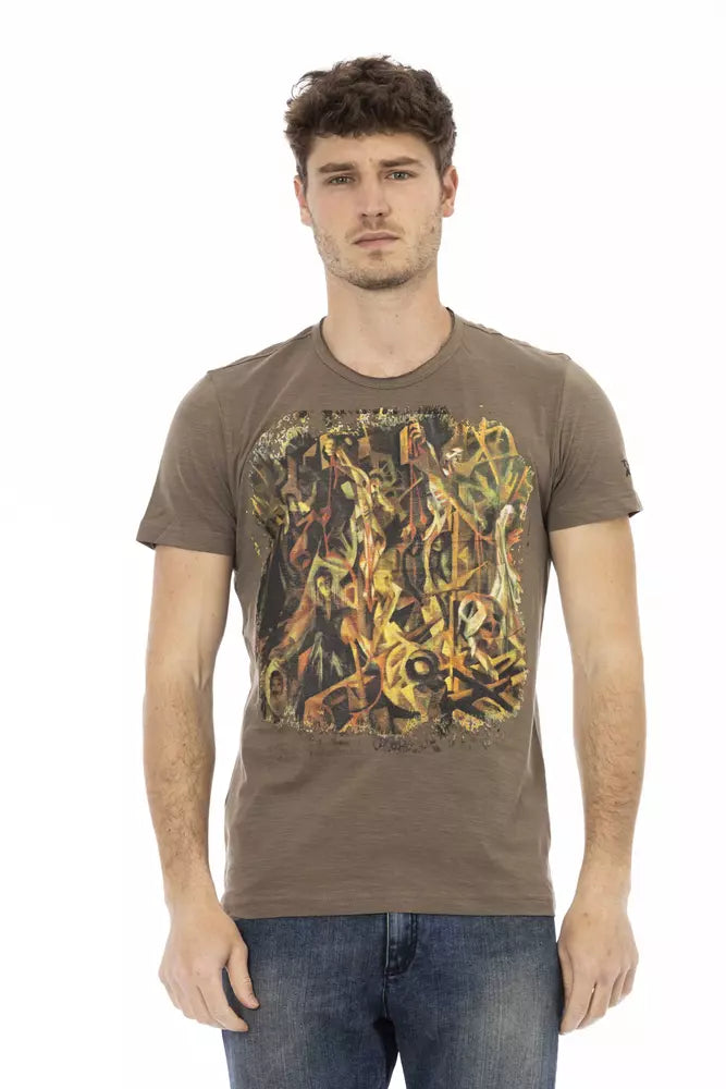 Brown Cotton Men T-Shirt