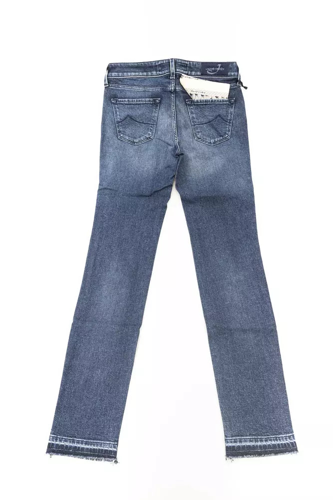 Blue Cotton Women Jeans with Pony Skin Label