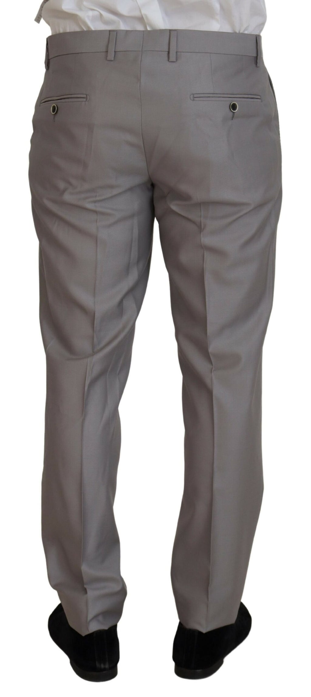 Silver Wool Silk 3 Piece Slim Fit Suit