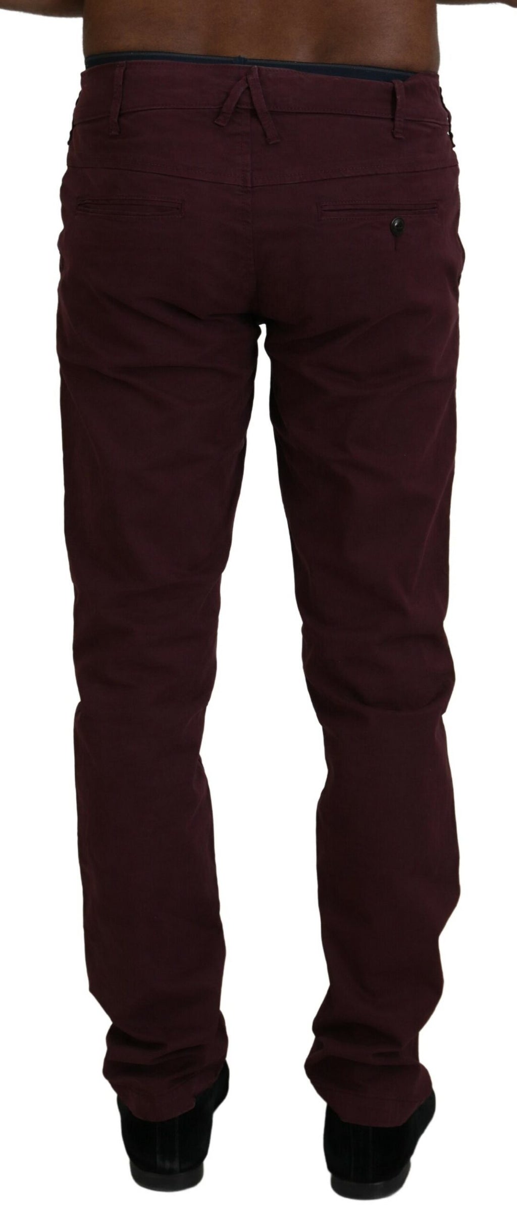 Maroon Cotton Stretch Skinny Casual Men Pants