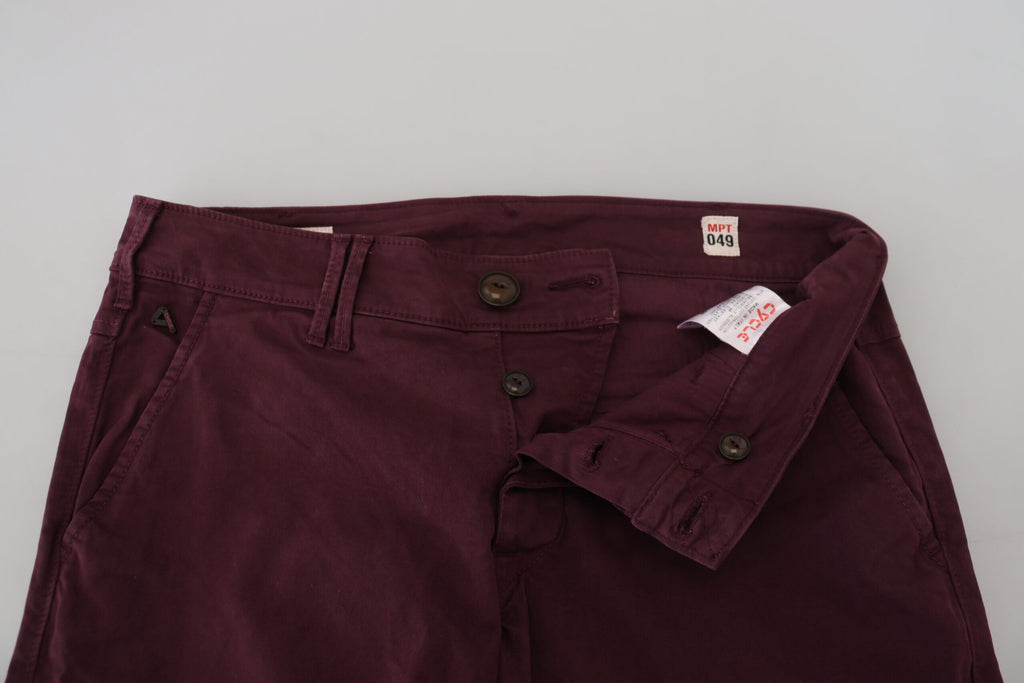 Maroon Cotton Stretch Skinny Casual Men Pants