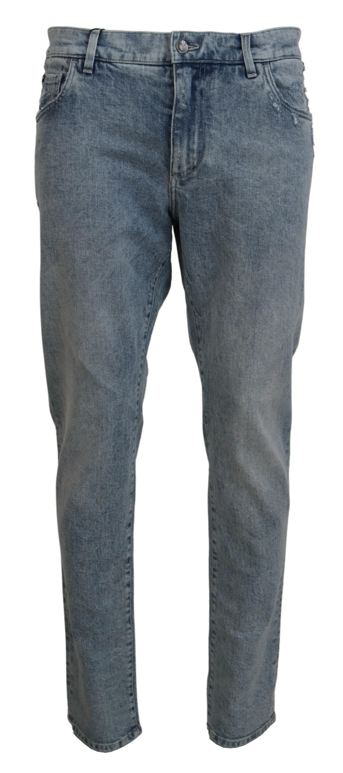 Blue Wash Slim Fit Cotton Denim Jeans