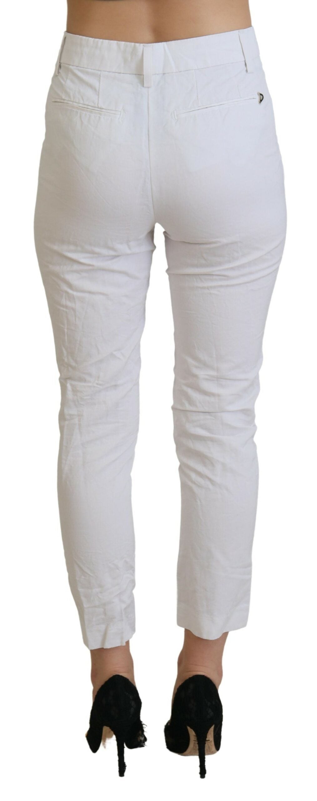 White High Waist Tapered Women Pants