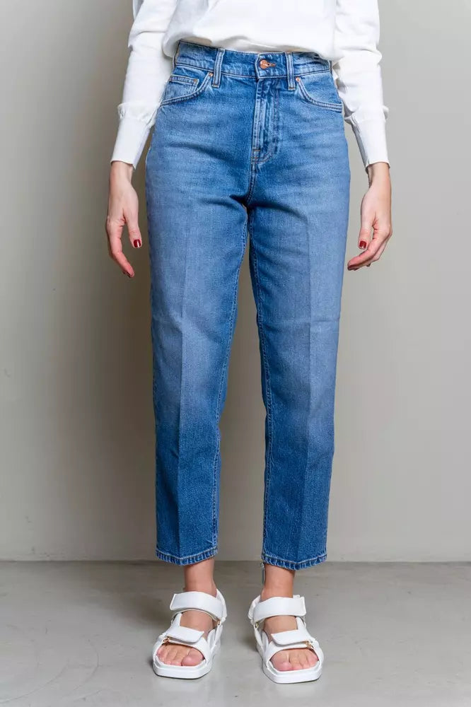 Blue Cotton Women Jeans