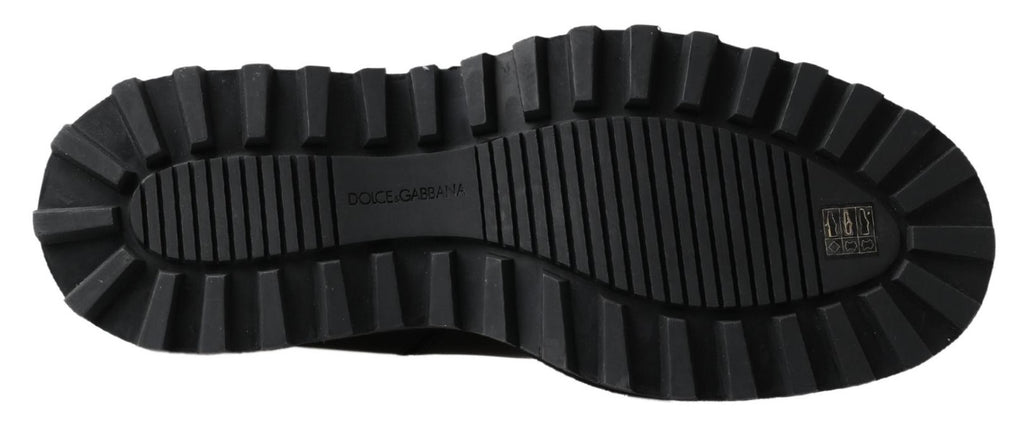 Black Leather Slip on Stretch Boots