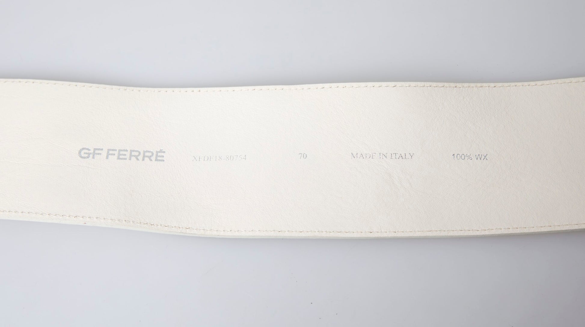 Off White Waxed Cotton Wide Fashion Waistband Belt