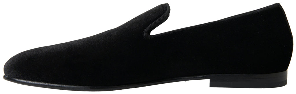Black Velvet Loafers Formal Shoes