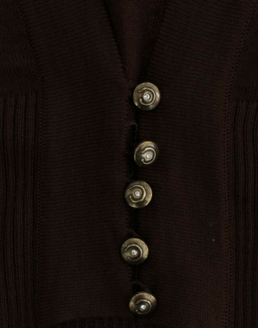 Brown cropped wool cardigan