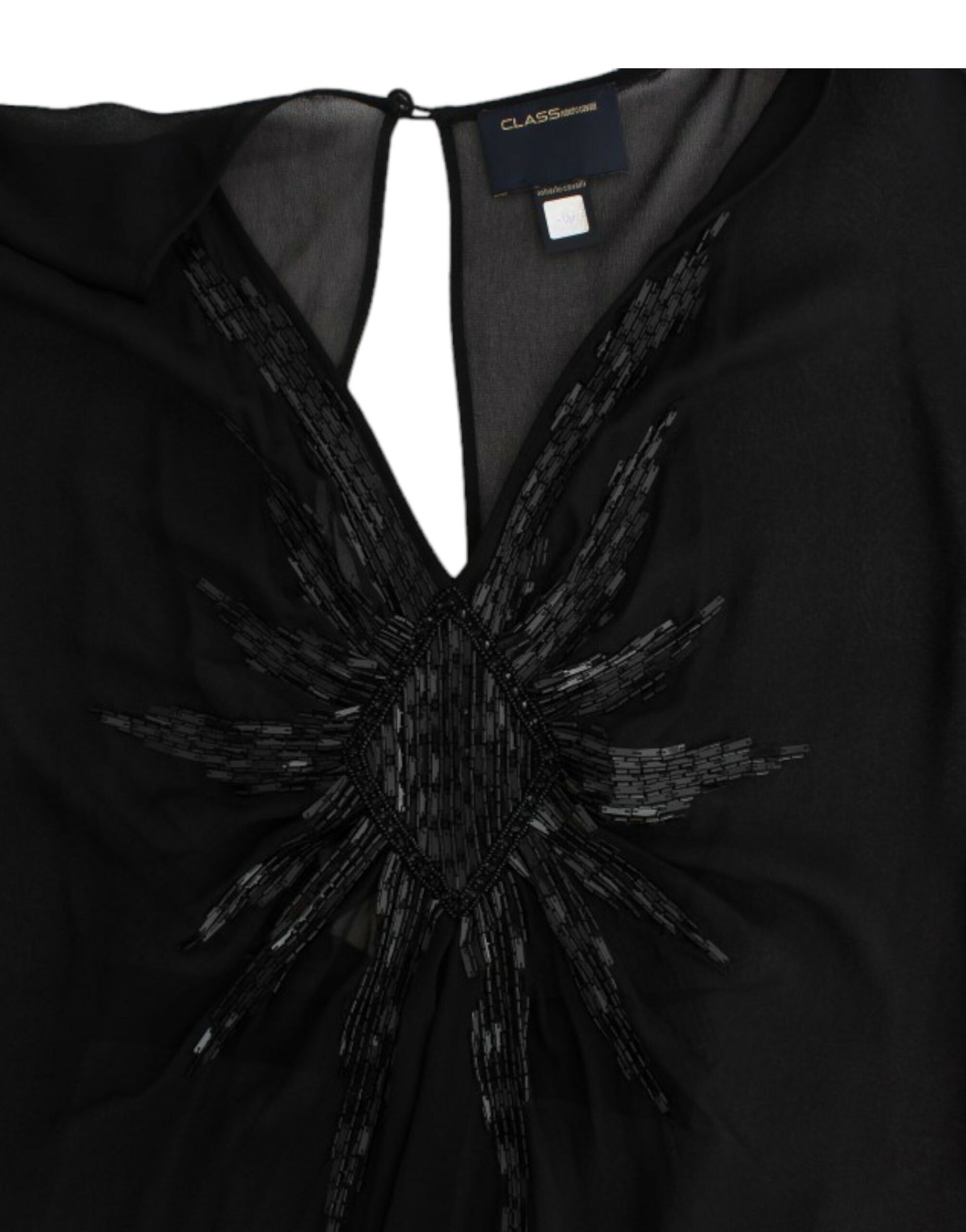 Black long sleeve silk dress