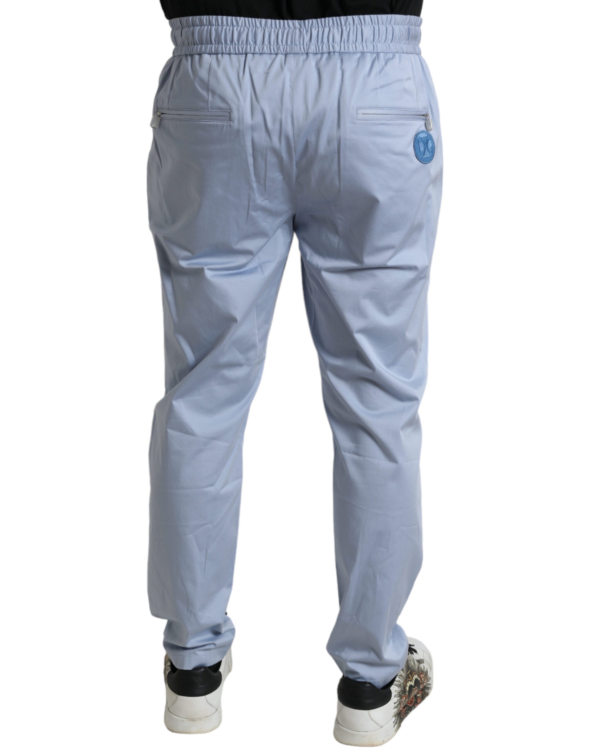 Light Blue Cotton Stretch Jogger Pants