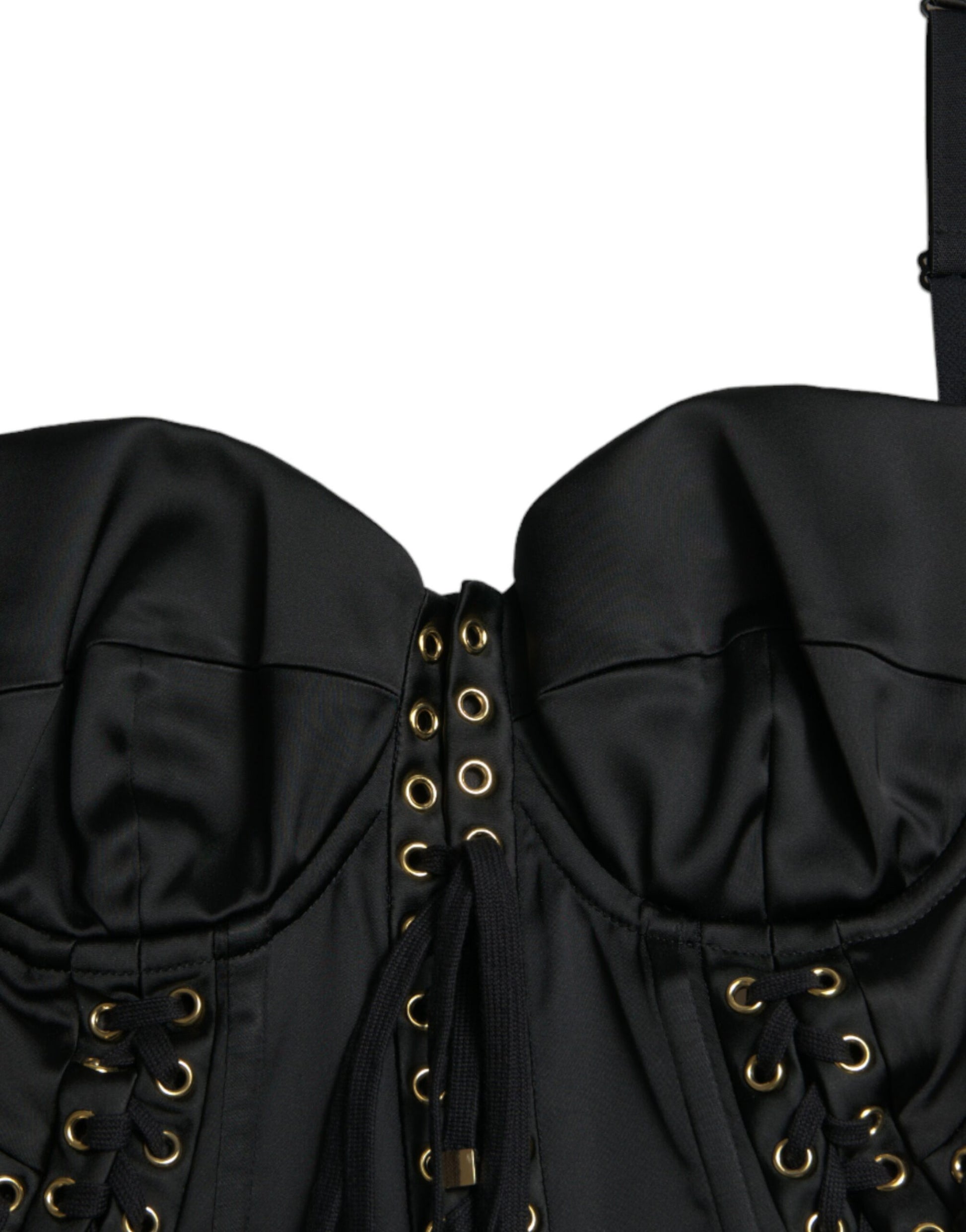 Black Bustier Corset Lace Bodycon Midi Dress