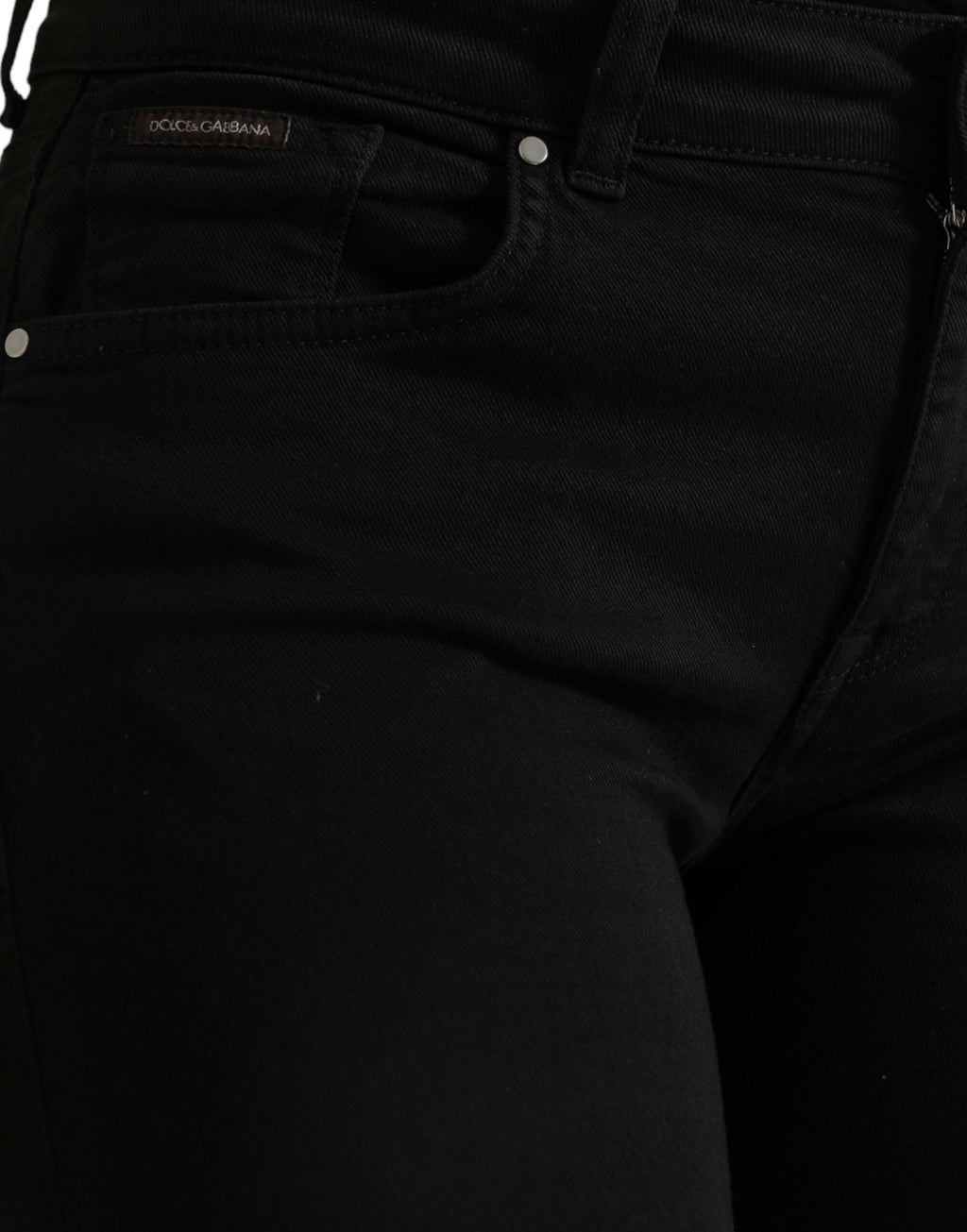 Black Cotton Mid Waist Skinny Denim Jeans