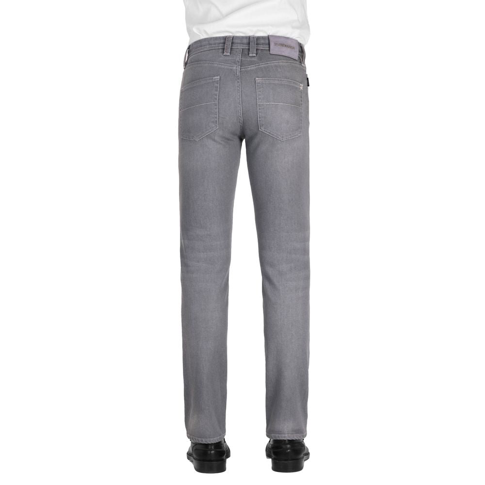 Gray Cotton Men Jeans