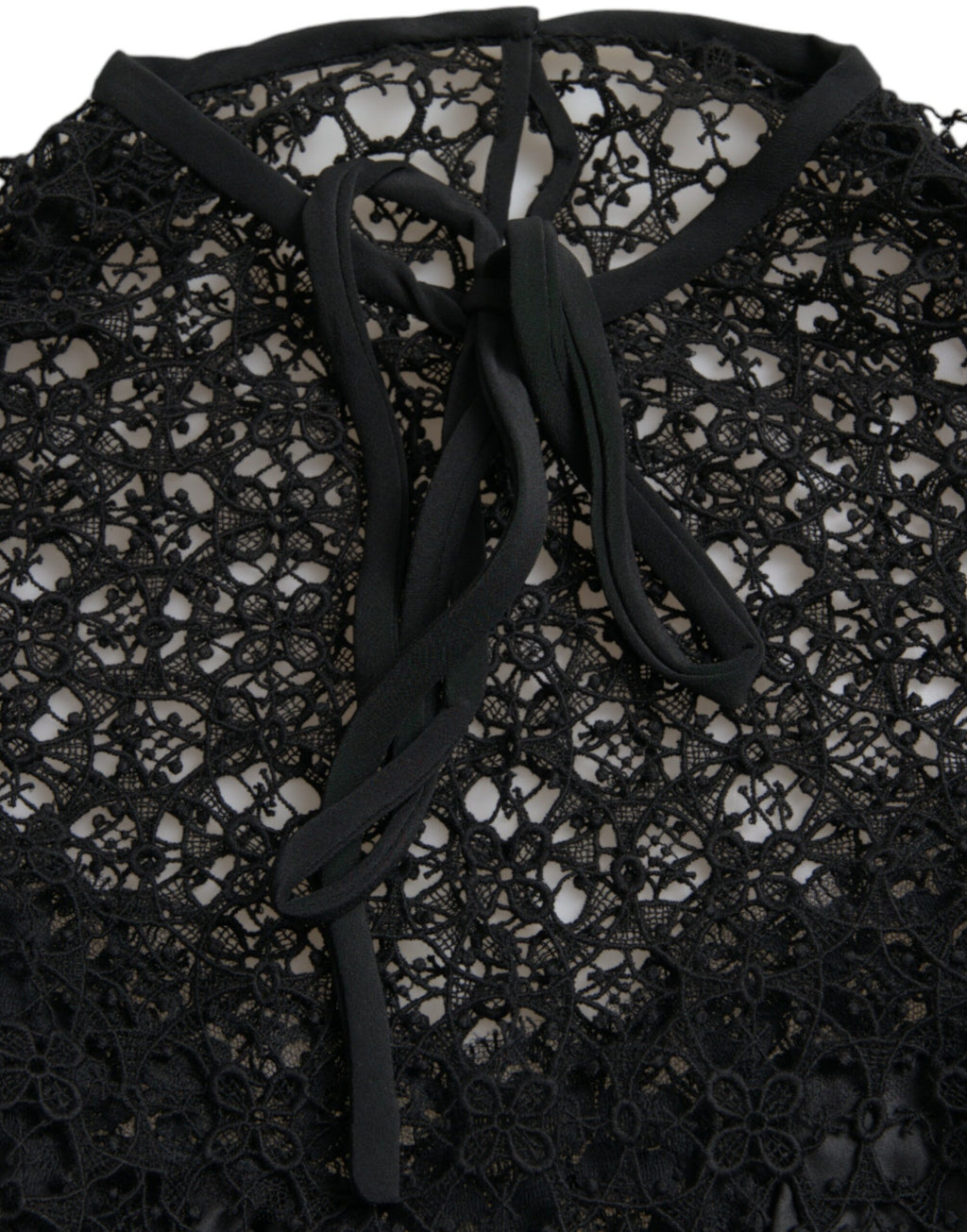 Black Floral Lace Short Sleeves Blouse Top