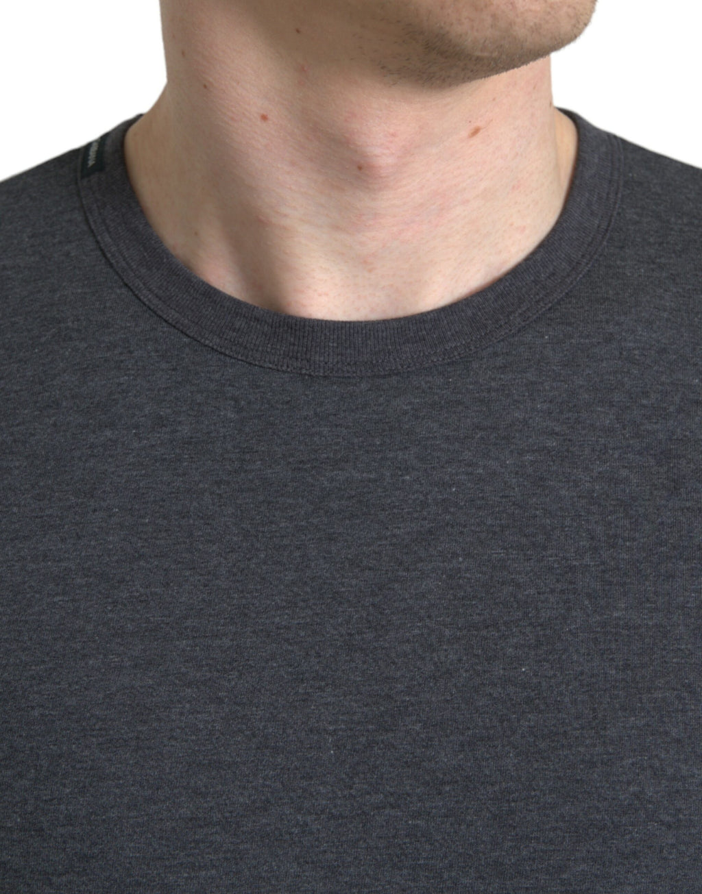 Dark Gray Cotton Crew Neck T-shirt