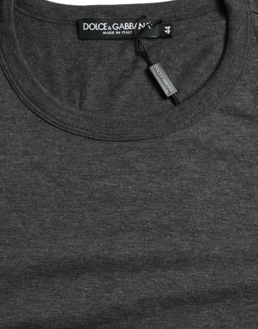 Dark Gray Cotton Crew Neck T-shirt