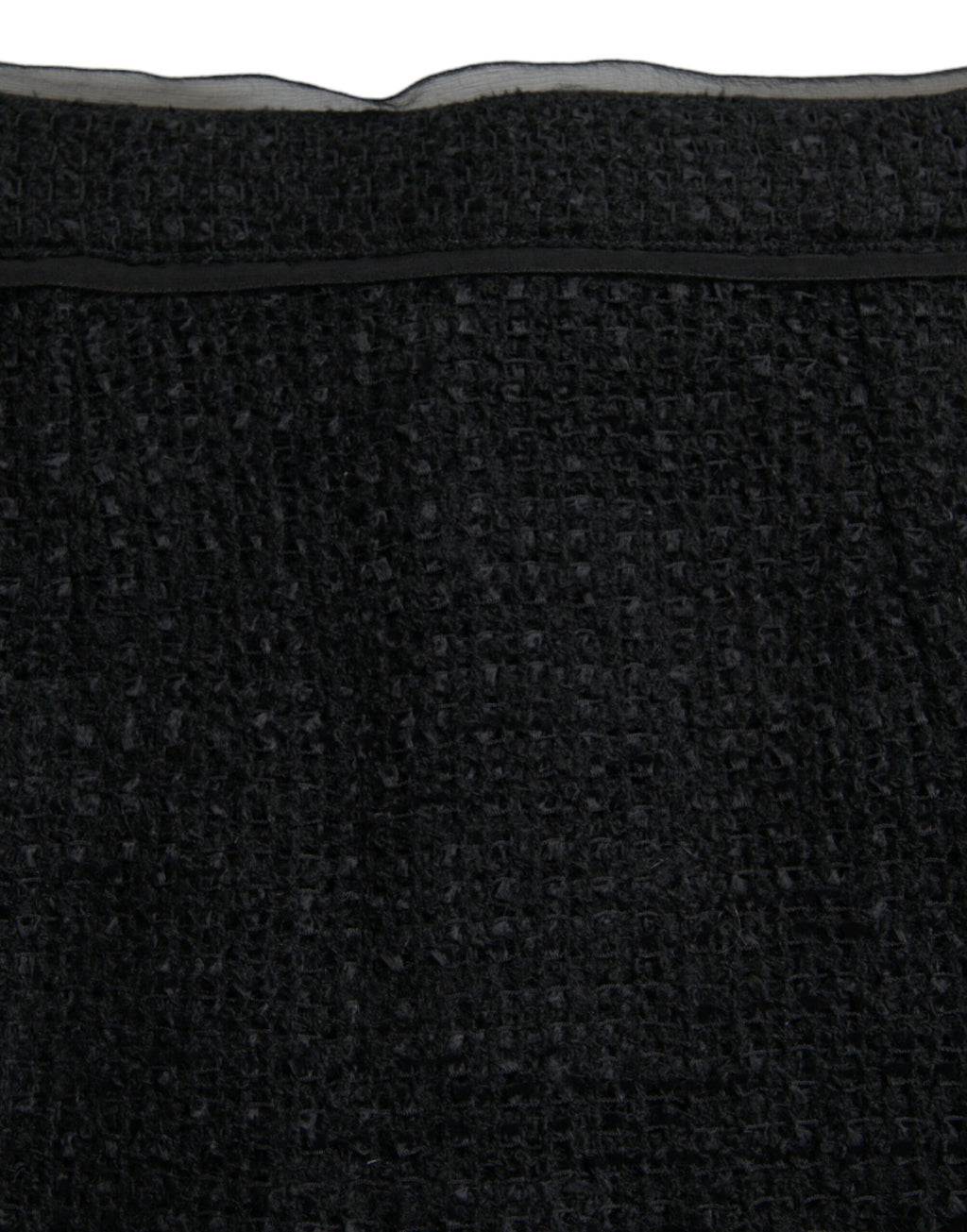 Black Wool High Waist Pencil Cut Midi Skirt