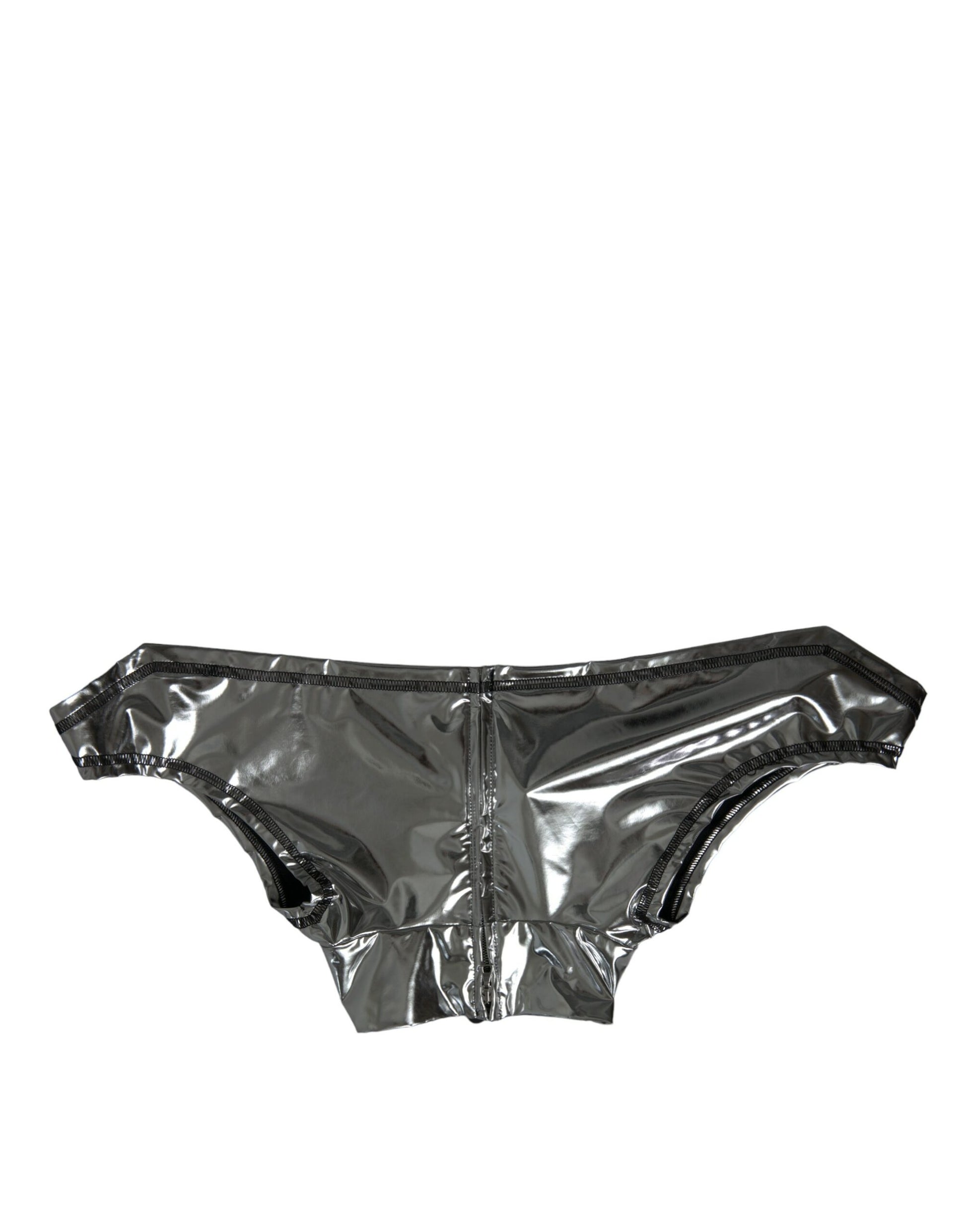 Silver Polyester Stretch Top