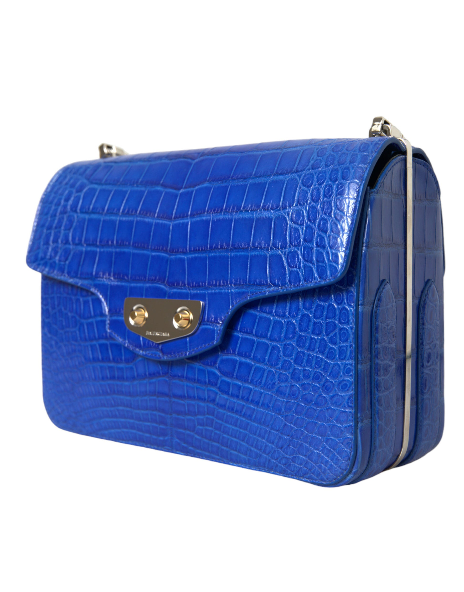 Blue Exotic Leather Neo Classic Small Shoulder Bag