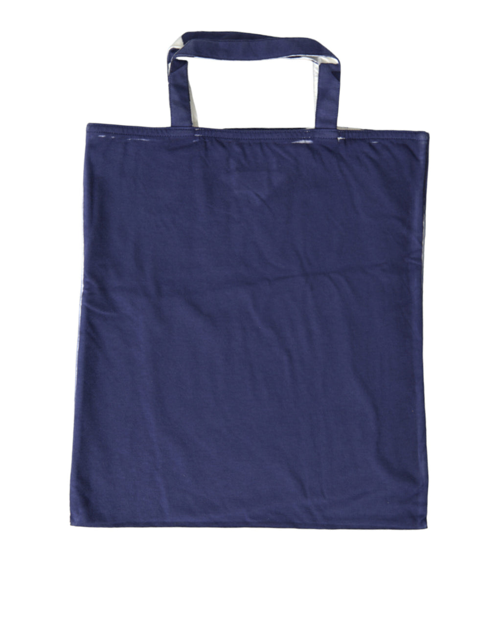 Blue Jersey Fabric Logo Shoulder Shopping Tote Shopping Bag