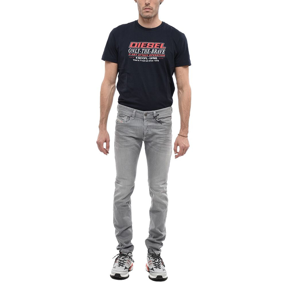 Gray Cotton Men Skinny Jean
