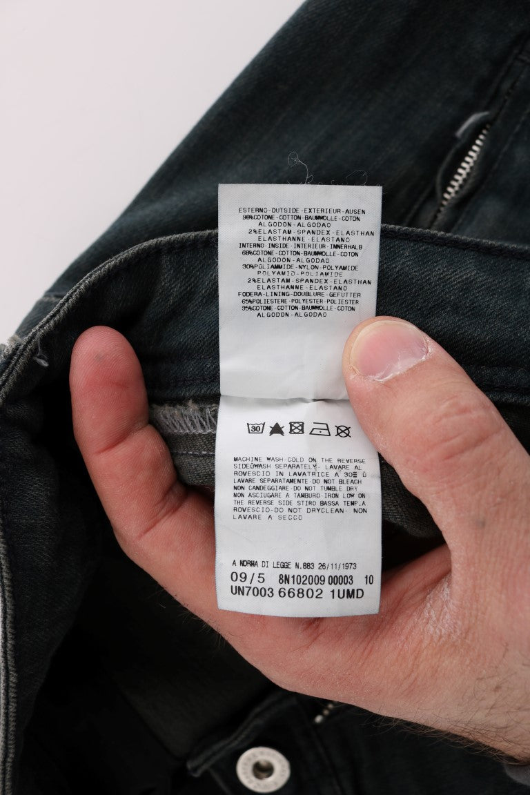 Gray Cotton Superslim Denim Jeans