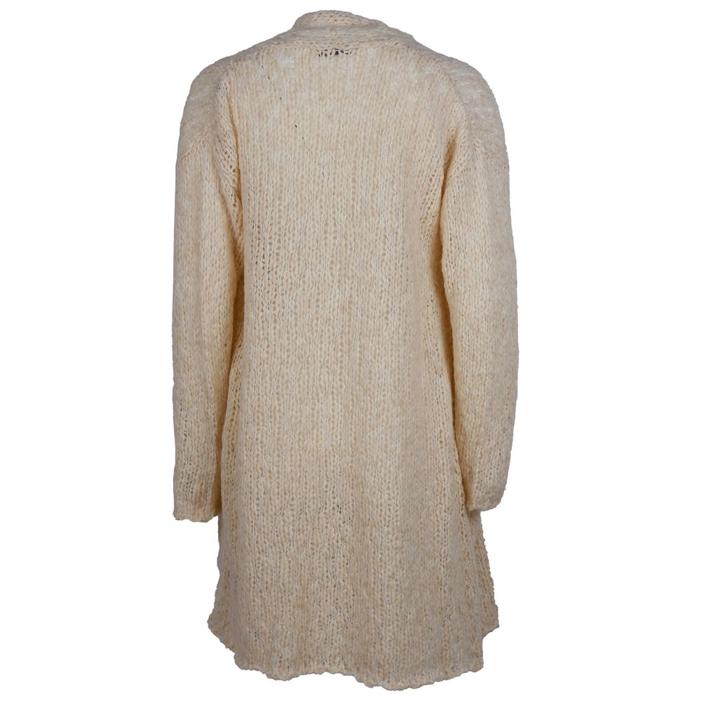 Beige Alpaca Wool Women Dress
