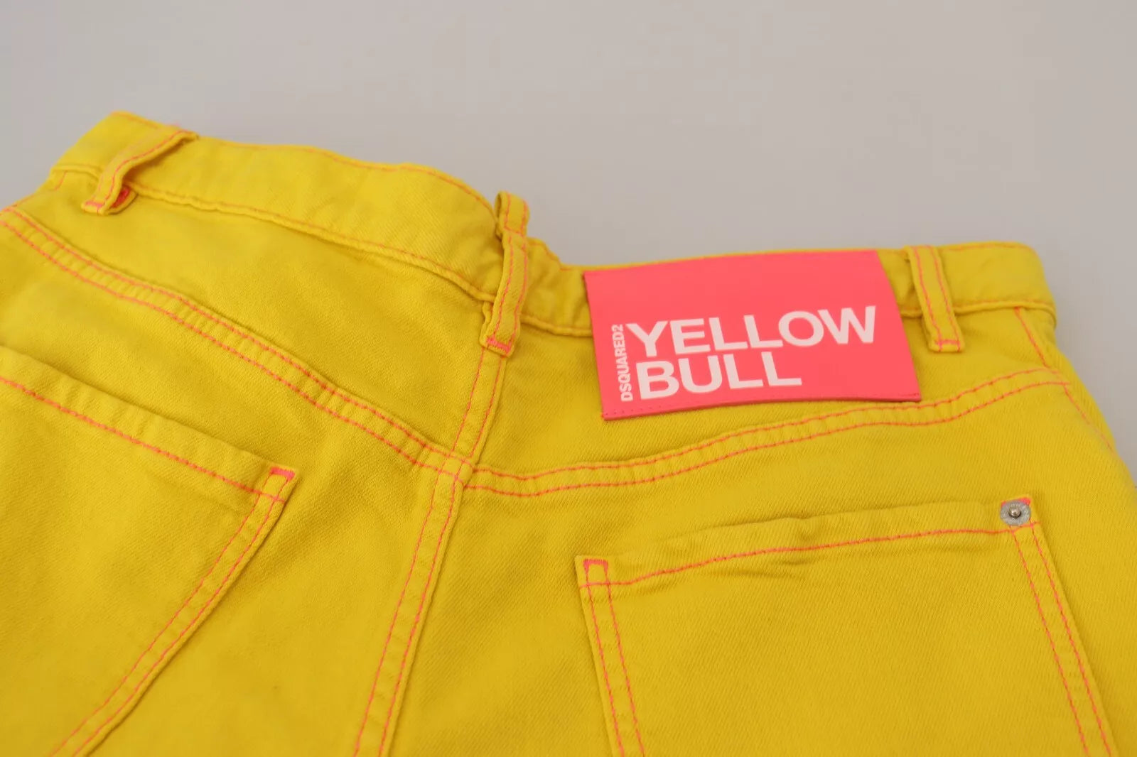 Yellow Cotton High Waist Baggy Women Hotpants Shorts