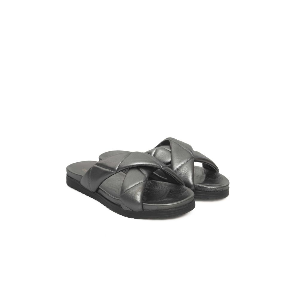Gray Lambskin Women Sandal