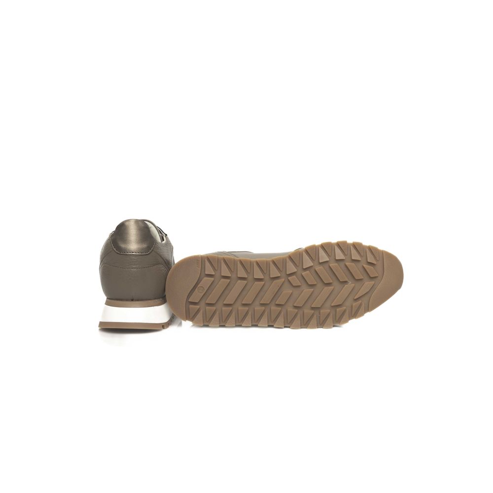 Beige Cowhide Women Sneaker