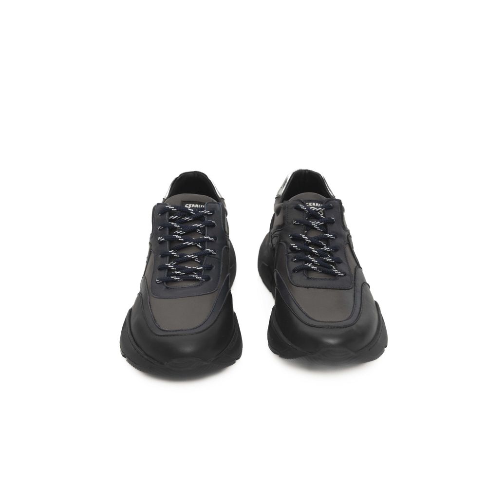 Blue Cowhide Men Sneaker