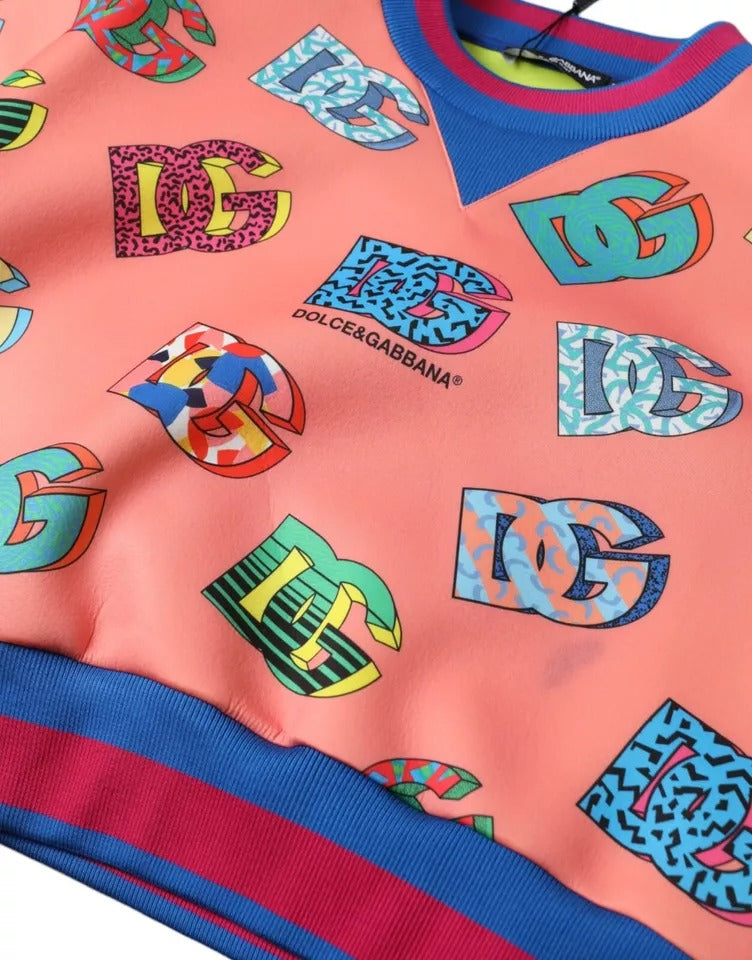 Salmon Pink Logo Print Sweatshirt Sweater