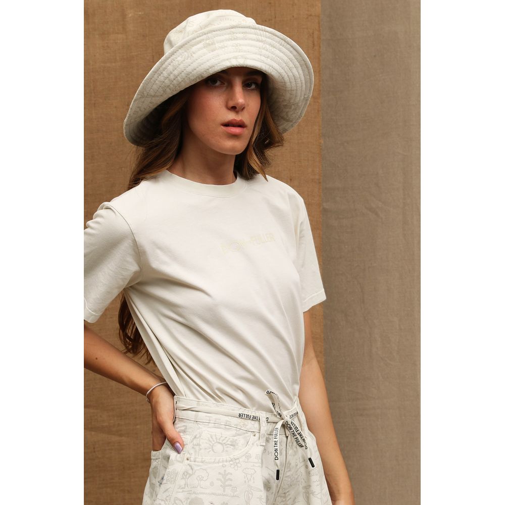 "White Cotton Women T-Shirt"