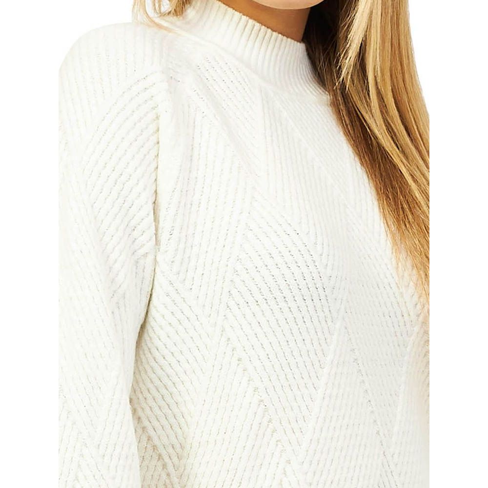White Acrylic Women Sweater