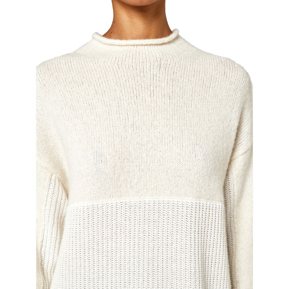 White Recycled Wool Women Sweater