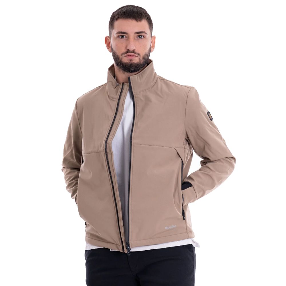 Beige Nylon Men's Bomber Jacket