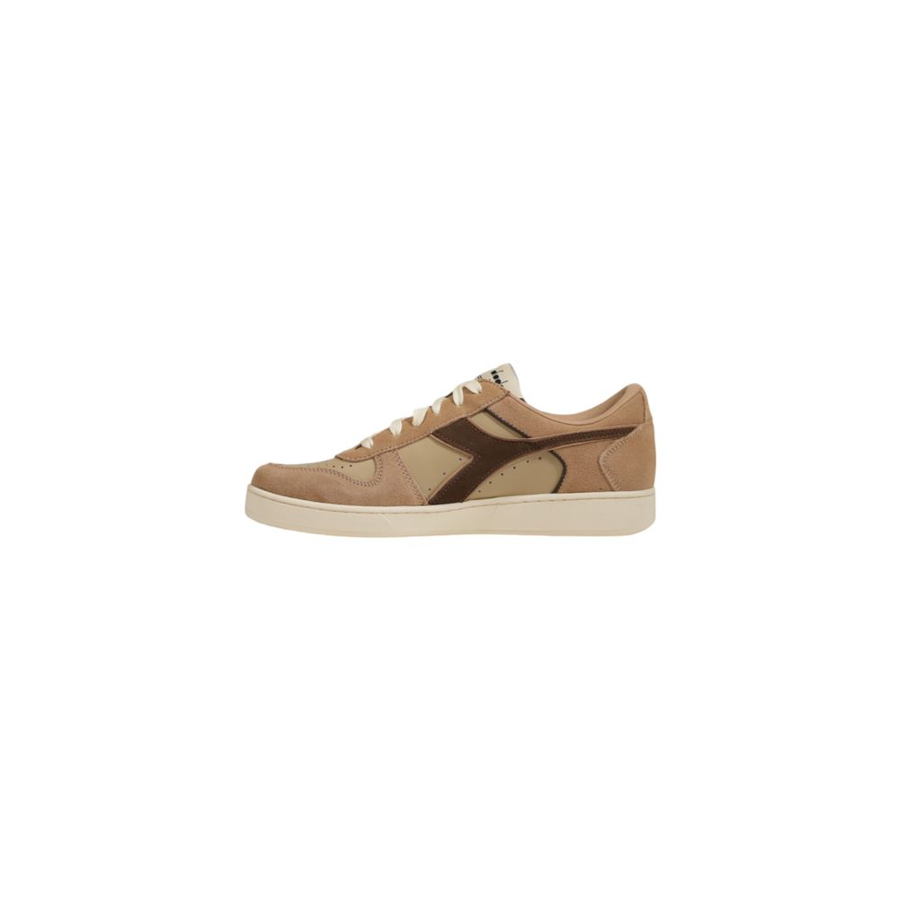 Beige Leather Low Top Sneakers