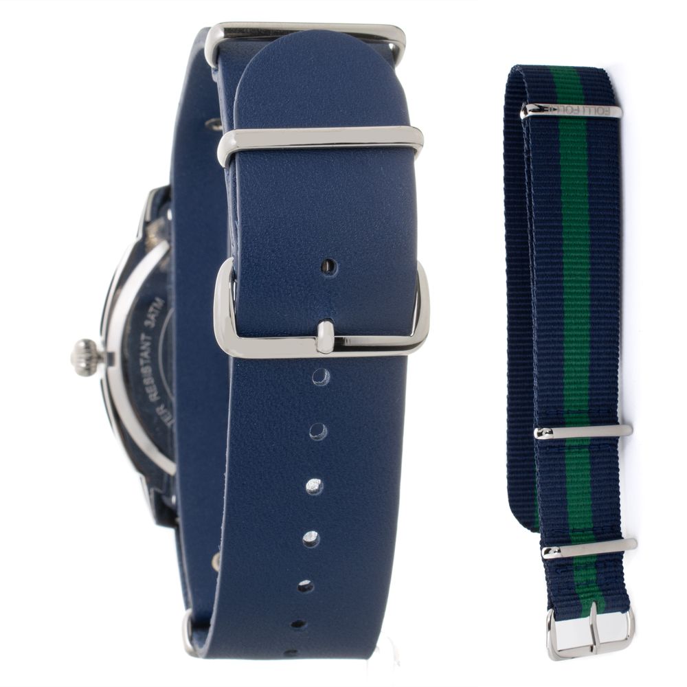 Blue Leather Dress Watch