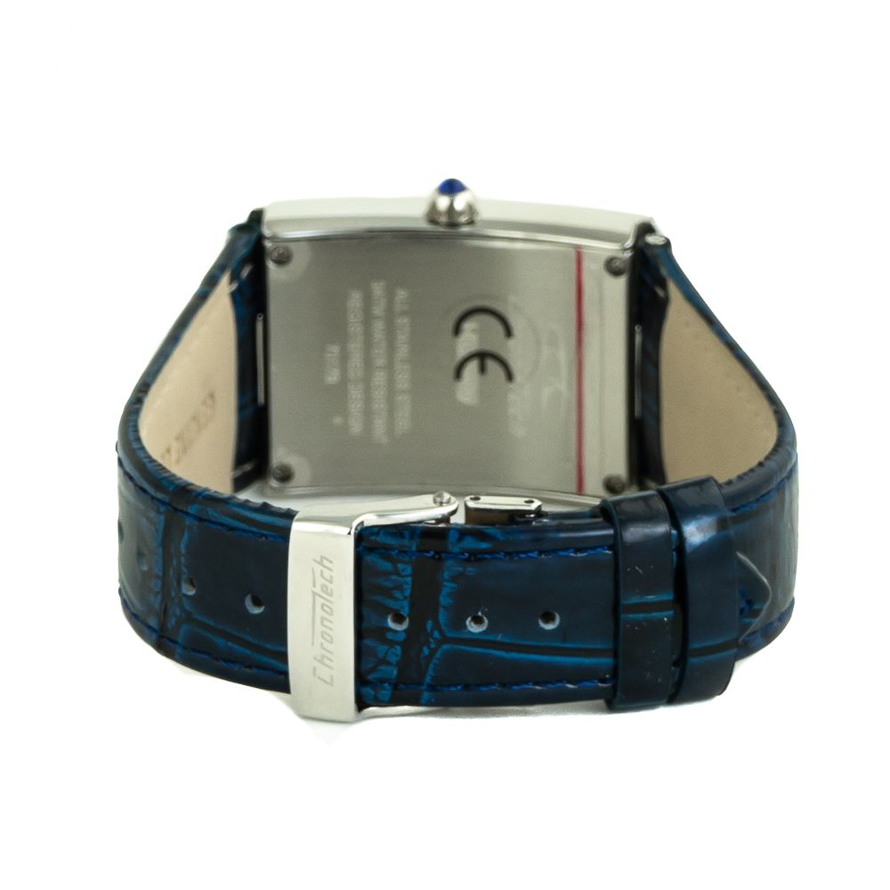 Blue Leather Dress Watch