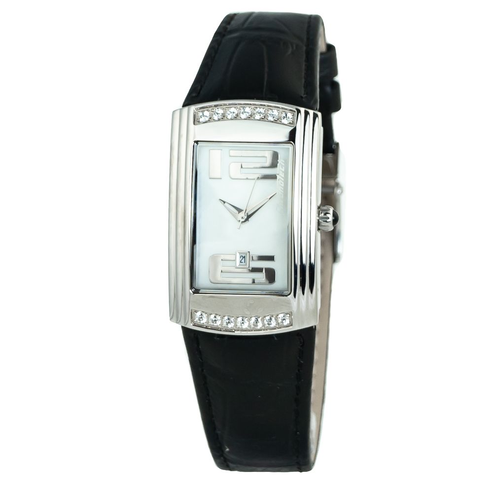 Black Leather Dress Watch