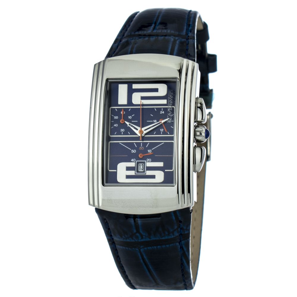 Blue Leather Dress Watch